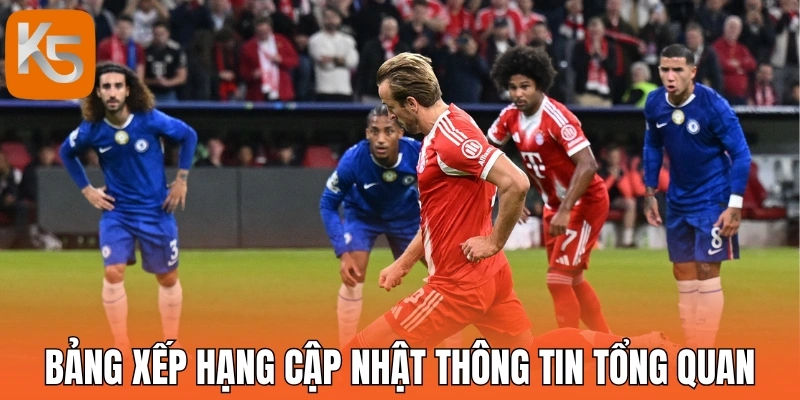 Bảng xếp hạng cập nhật thông tin tổng quan