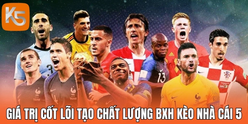 Giá trị cốt lõi tạo chất lượng BXH tại trang kèo nhà cái 5
