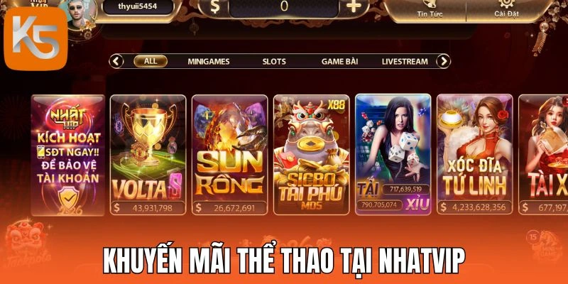 Khuyến mãi thể thao tại Nhatvip